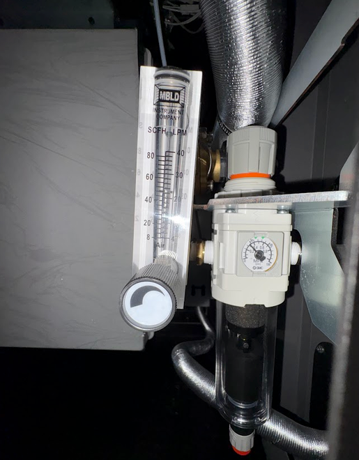 Fuse X1 氮氣流量計與壓力調節器位置