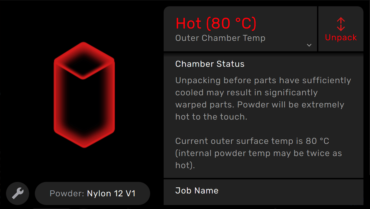 紅色 Hot：粉餅仍高於 70 °C