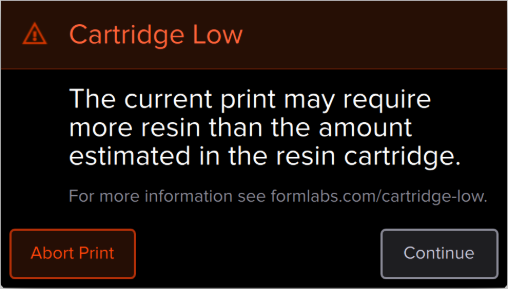 Form 2 error messages | Formlabs