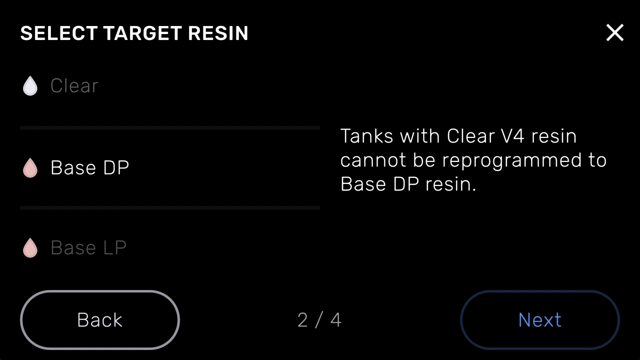 Reprogramming to a biocompatible resin