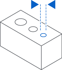 Model showing the minimum hole diameter on Fuse 1 generation printers