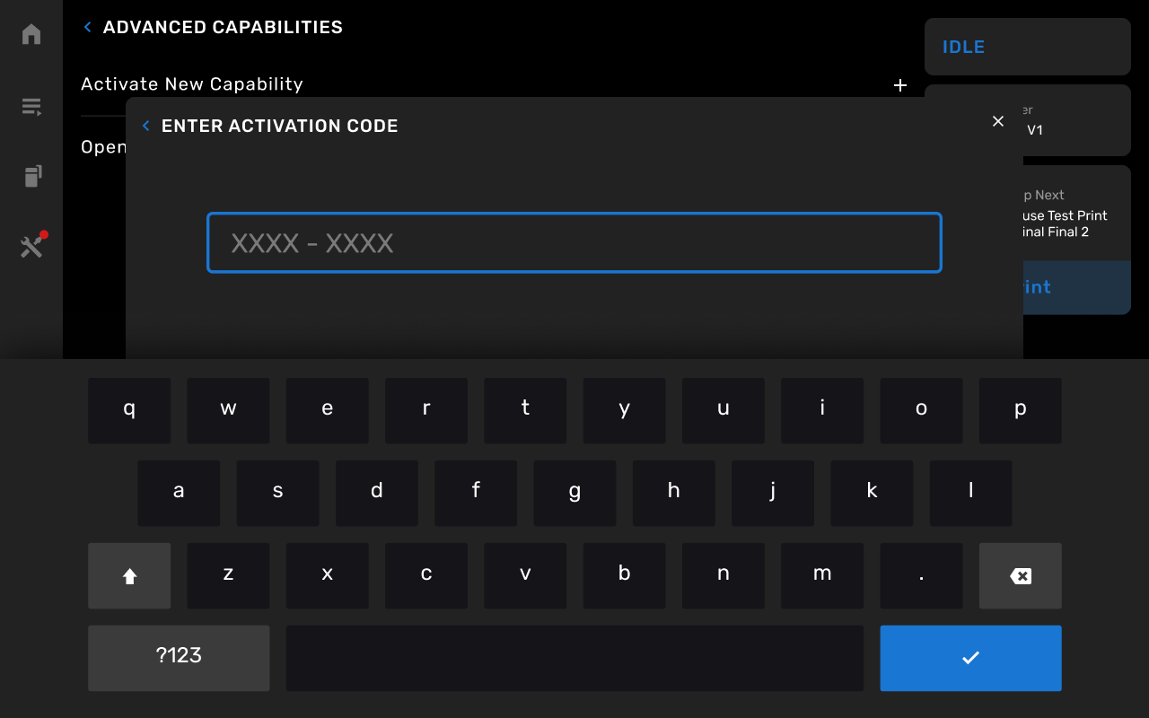 輸入 Open Material Mode 啟用碼