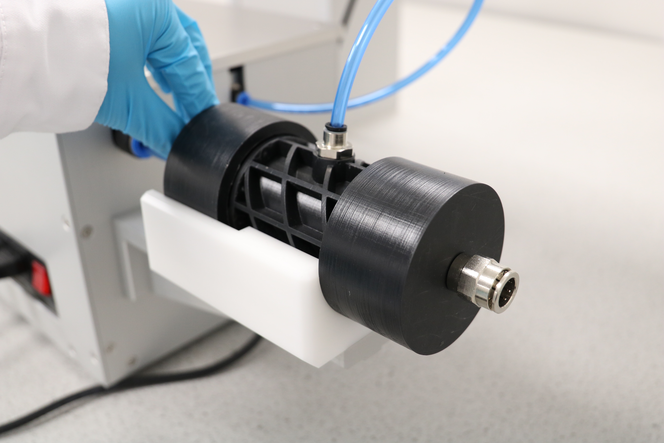 Medical device design company Coalesce uses custom jigs for in-house testing.