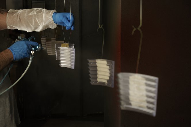 3d printed tiles - window to the heart - For an installation in Times Square, Window to the Heart, the Formlabs and Aranda/Lasch teams worked with an auto body shop to spray coat each tile in Lesonal Universal Clear.
