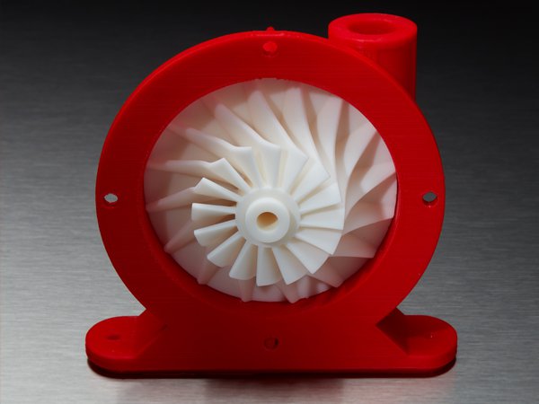 3D printed part with FDM Housing and SLA Impeller